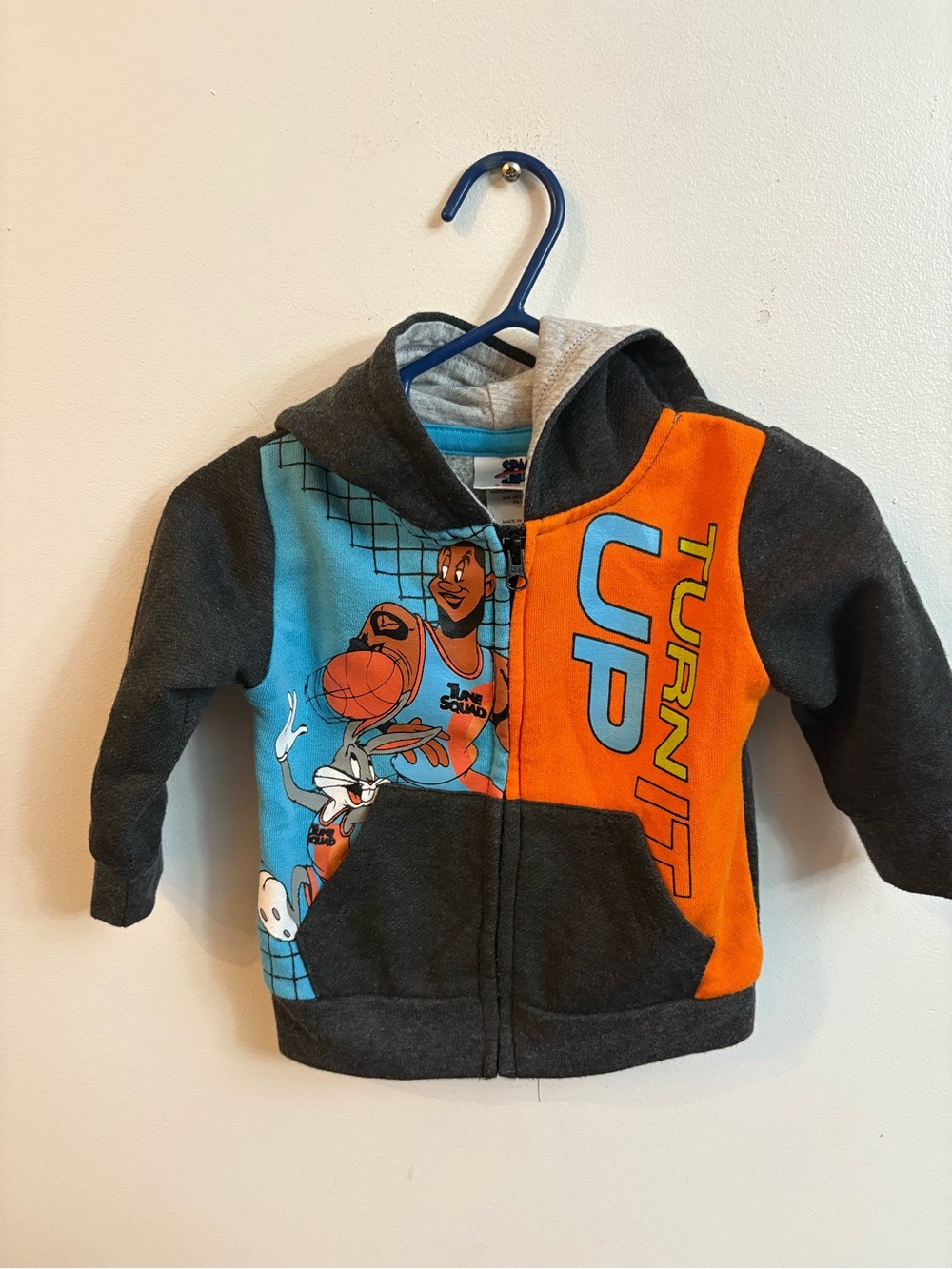 Space Jam 'Turn It Up' Orange & Blue Kids Zip Hoodie 0-3 months